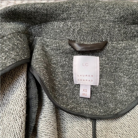 Lauren Conrad Green Gray Knit Blazer Open Front Cotton Sweater Jacket Size XS - Picture 14 of 14